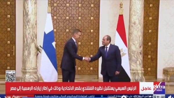 السيسي يستقبل رئيس فنلندا بقصر الاتحادية لبحث التعاون المشترك